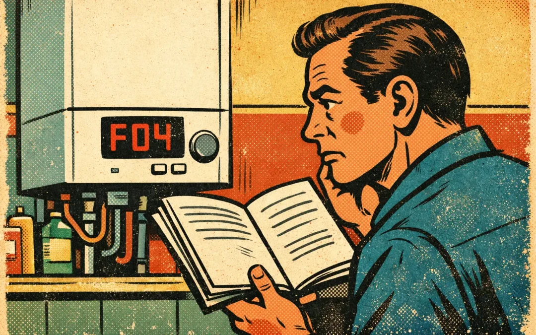 errores en calderas Viessmann: usuario revisando el código en la pantalla