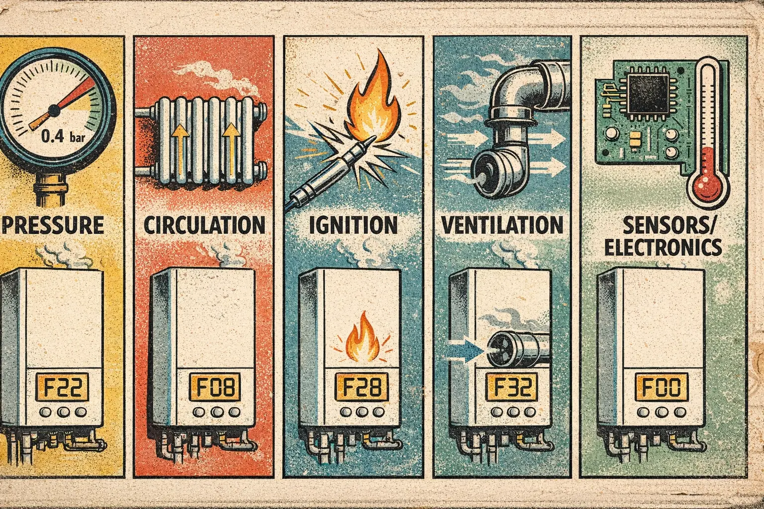 infografía de errores en calderas Hermann por causas