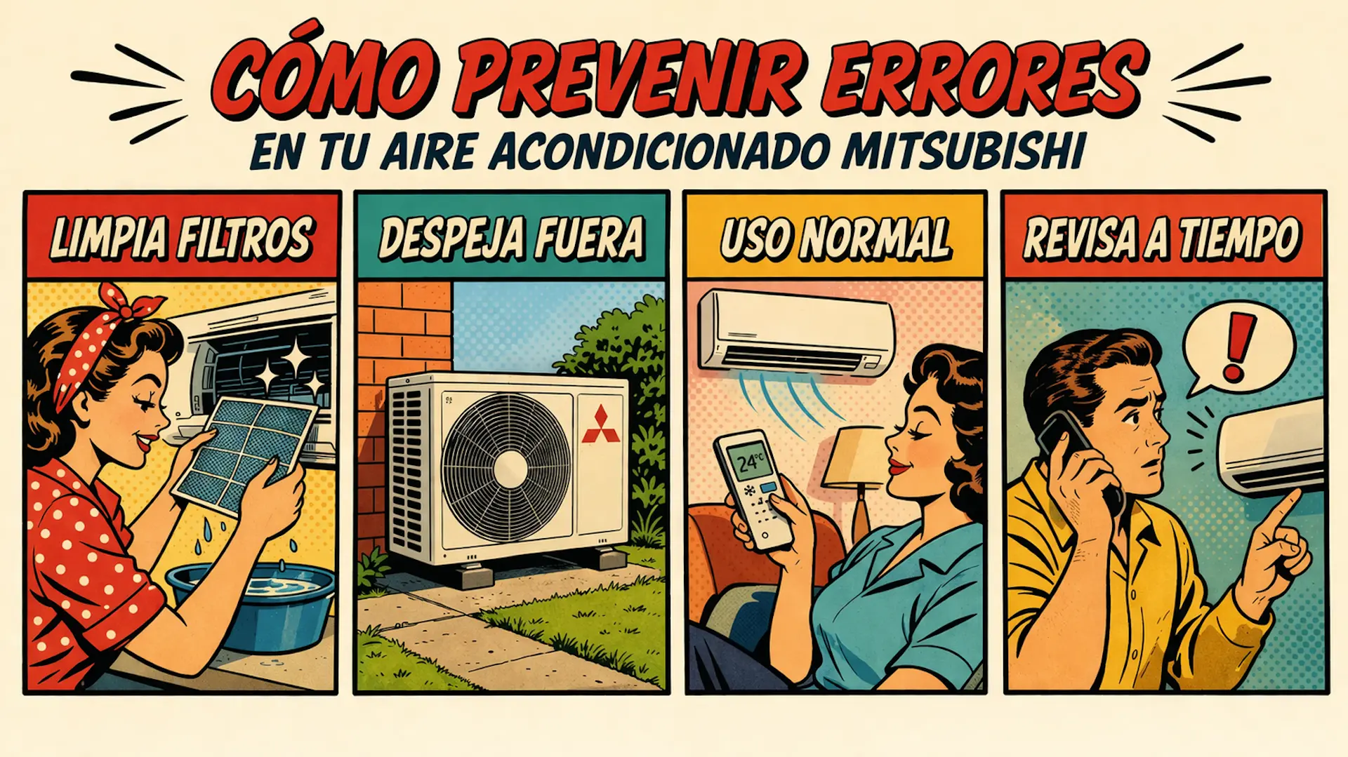 Consejos para prevenir fallos en el aire acondicionado Mitsubishi