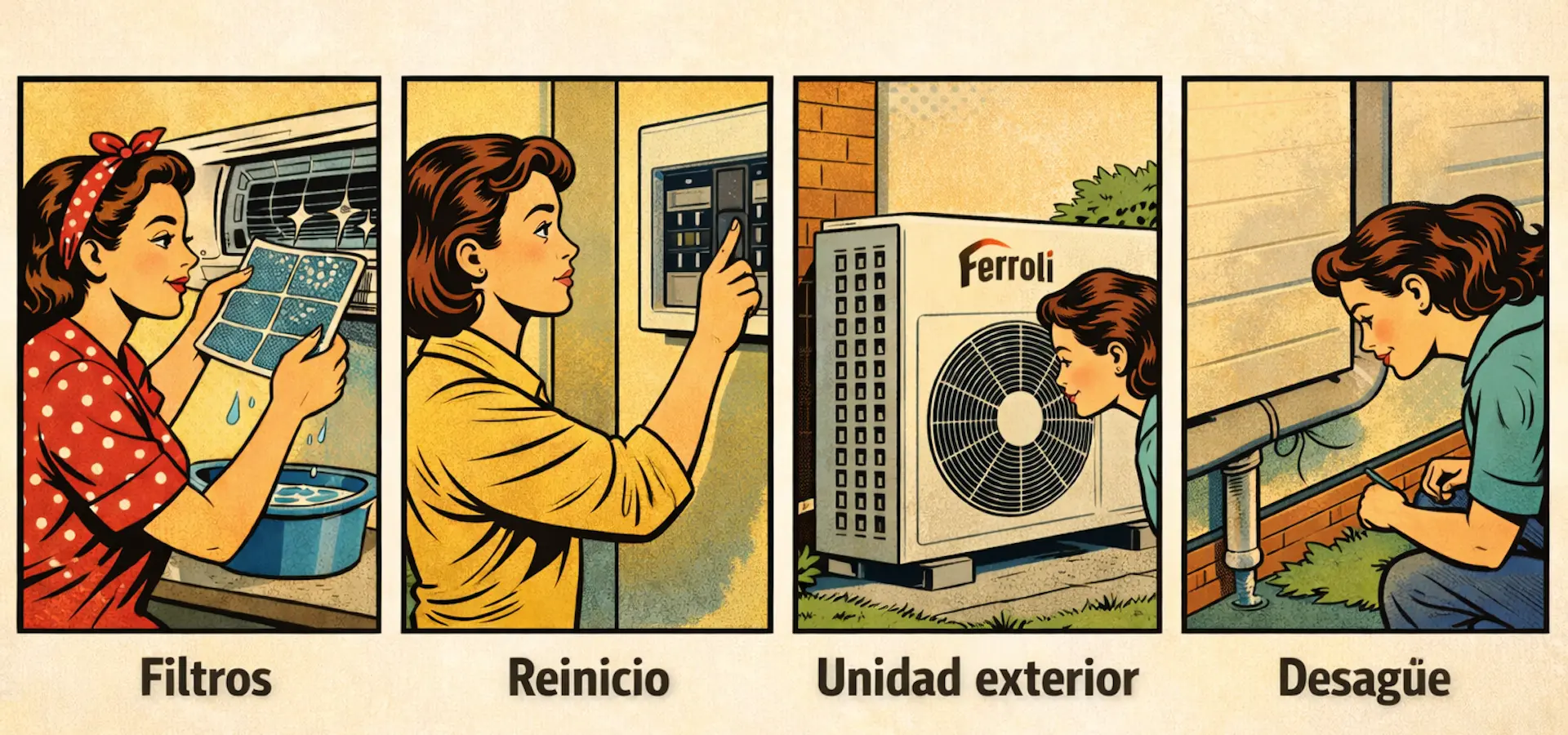 Comprobaciones seguras en aire acondicionado Ferroli