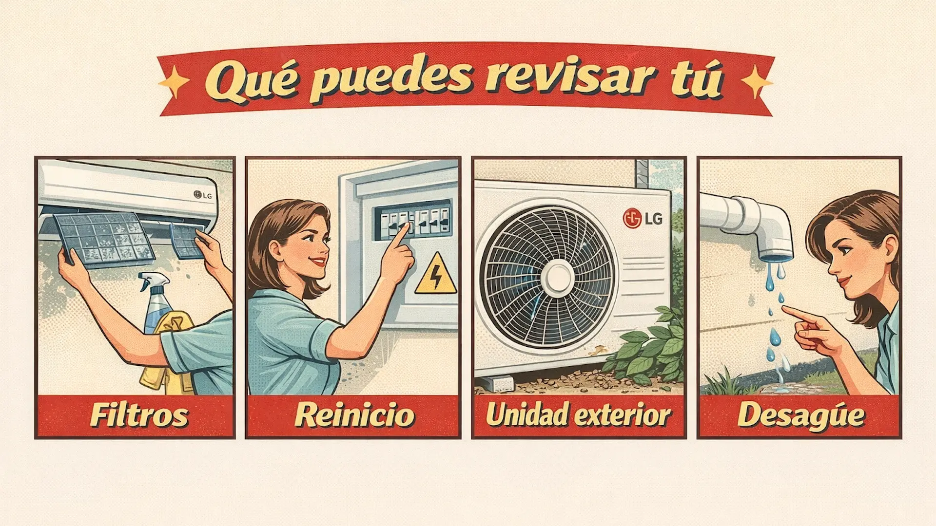Comprobaciones básicas y seguras en aire acondicionado LG