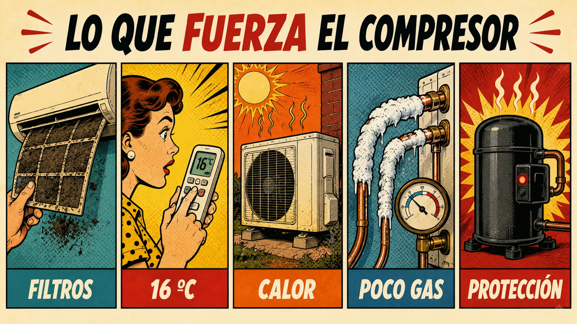 Situaciones que fuerzan el compresor de un aire acondicionado Fujitsu