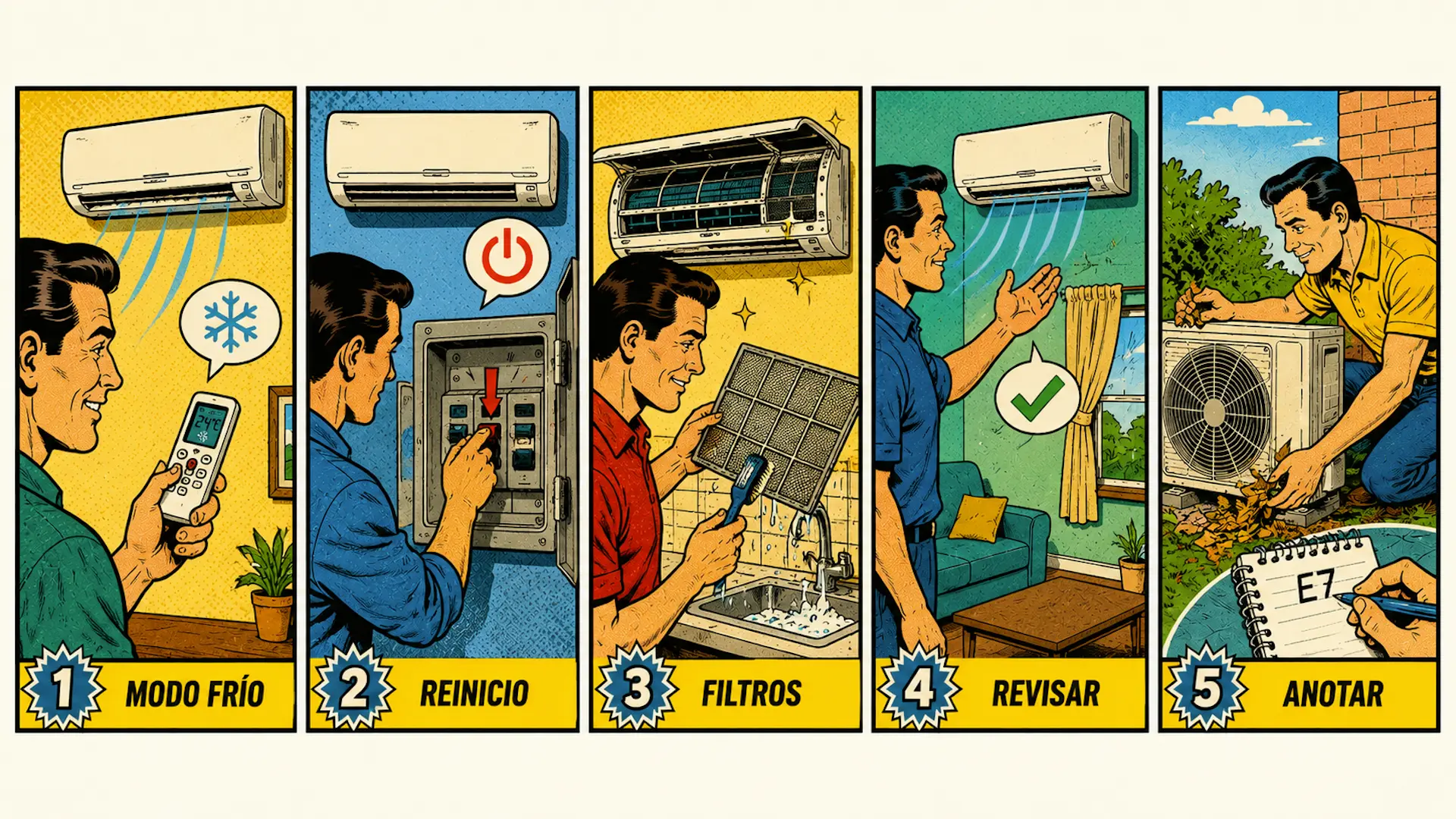 Infografía para prevenir que un aire acondicionado Daikin deje de enfriar