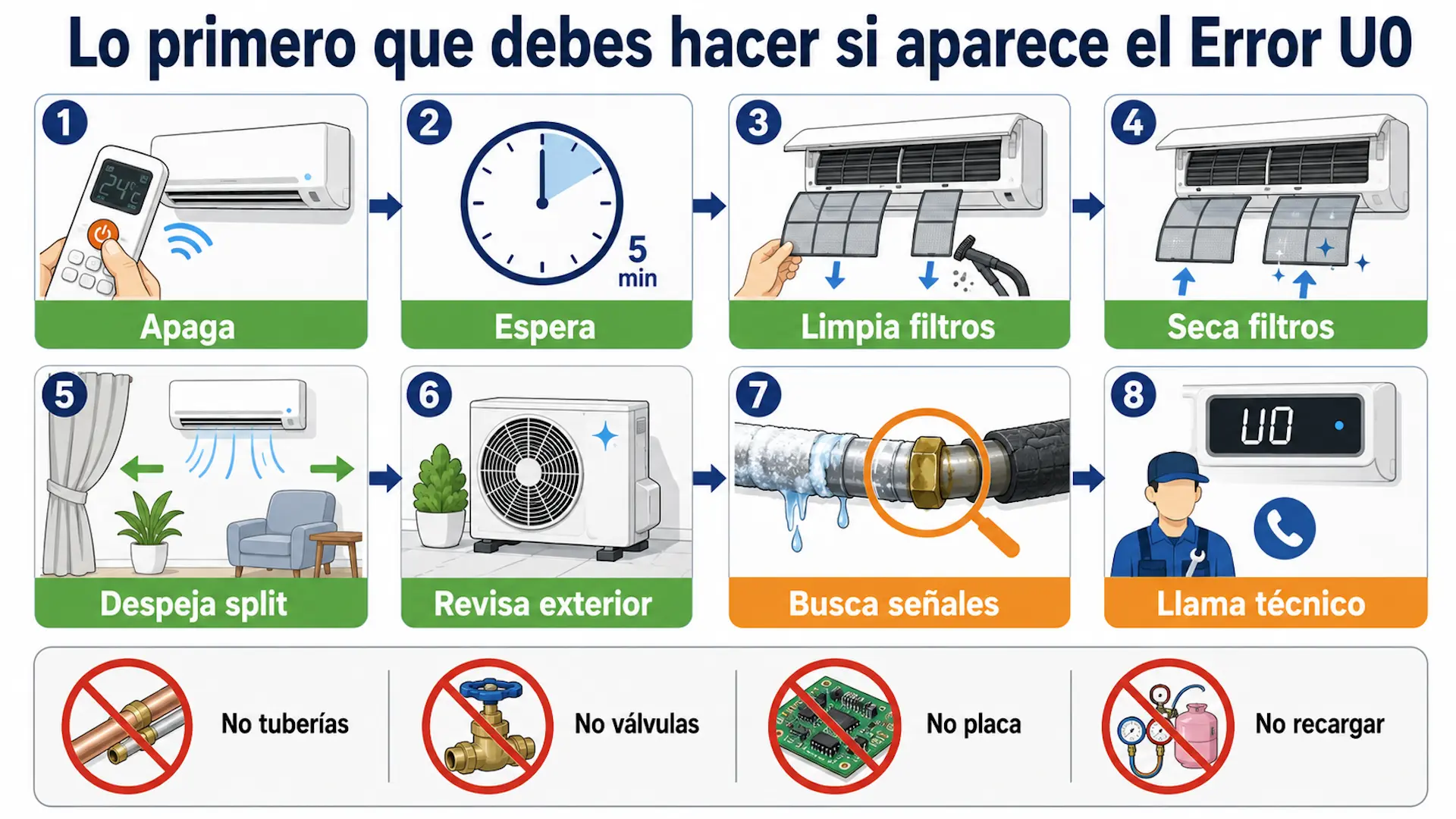 Error U0 aire acondicionado Daikin: cómo solucionarlo Lo primero que debes hacer si aparece el Error U0 en aire acondicionado Daikin