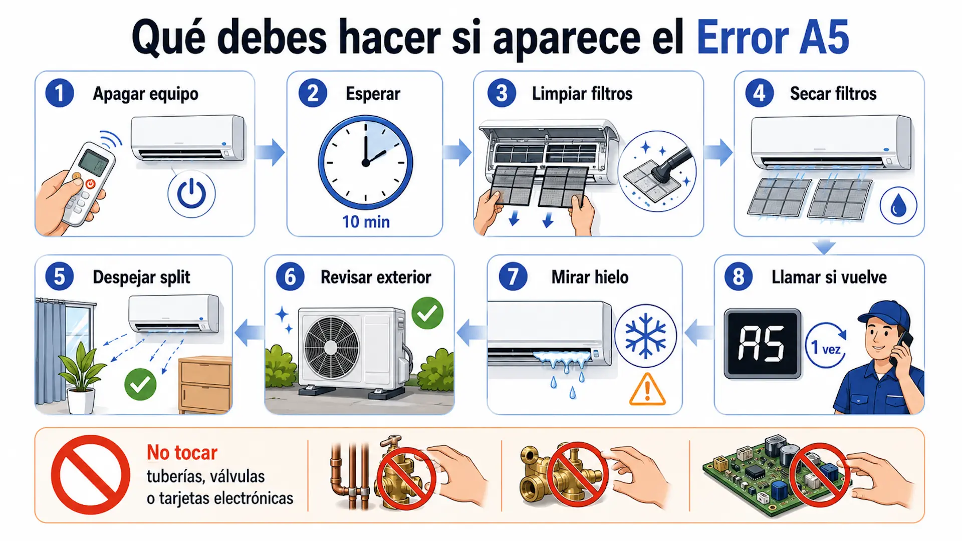 Qué hacer si aparece el Error A5 en aire acondicionado Daikin