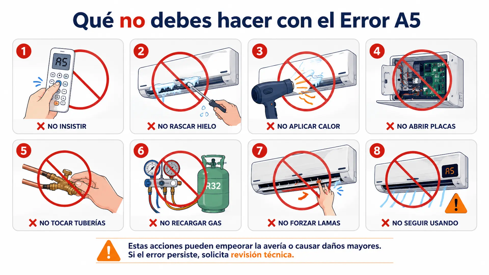 Qué no debes hacer con el Error A5 en aire acondicionado Daikin