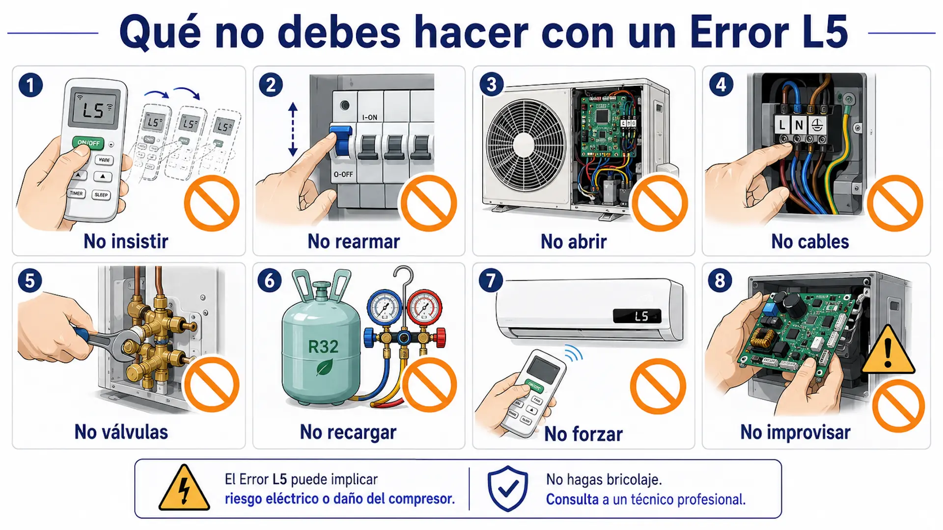 Error L5 Daikin: qué significa y cuándo preocuparse Qué no debes hacer con un Error L5 en aire acondicionado Daikin
