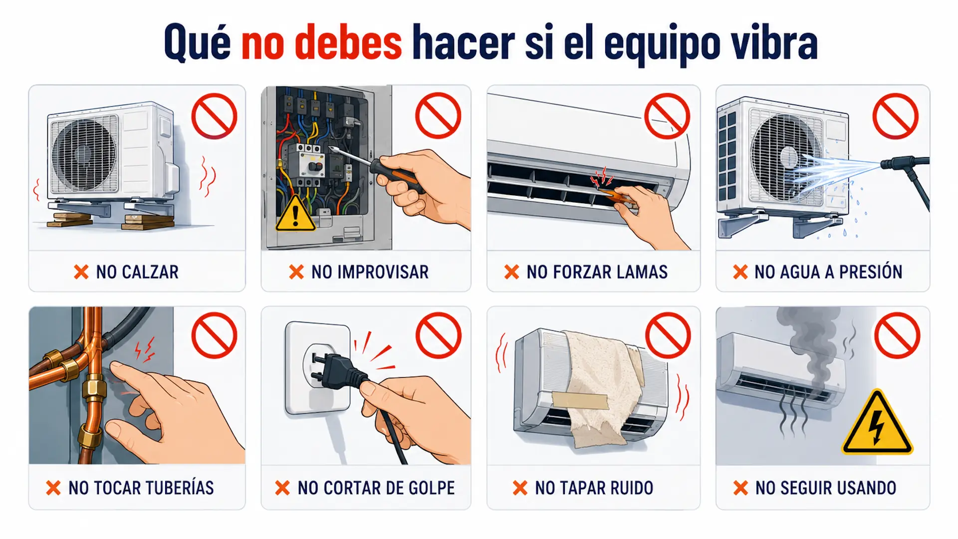 ¿Tu aire acondicionado Hitachi vibra? causas, riesgos y soluciones Qué no hacer si el aire acondicionado Hitachi vibra