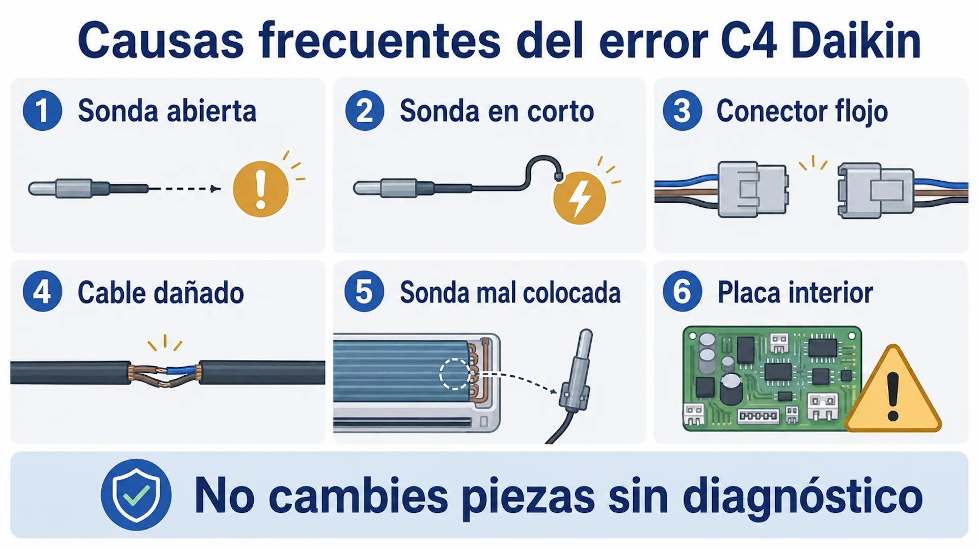 Causas habituales del error C4 en Daikin