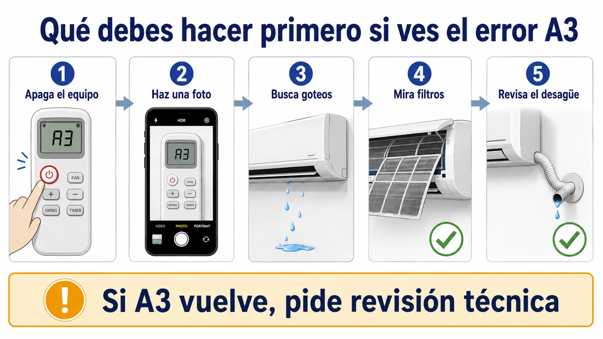 Primeros pasos ante el error A3 Daikin