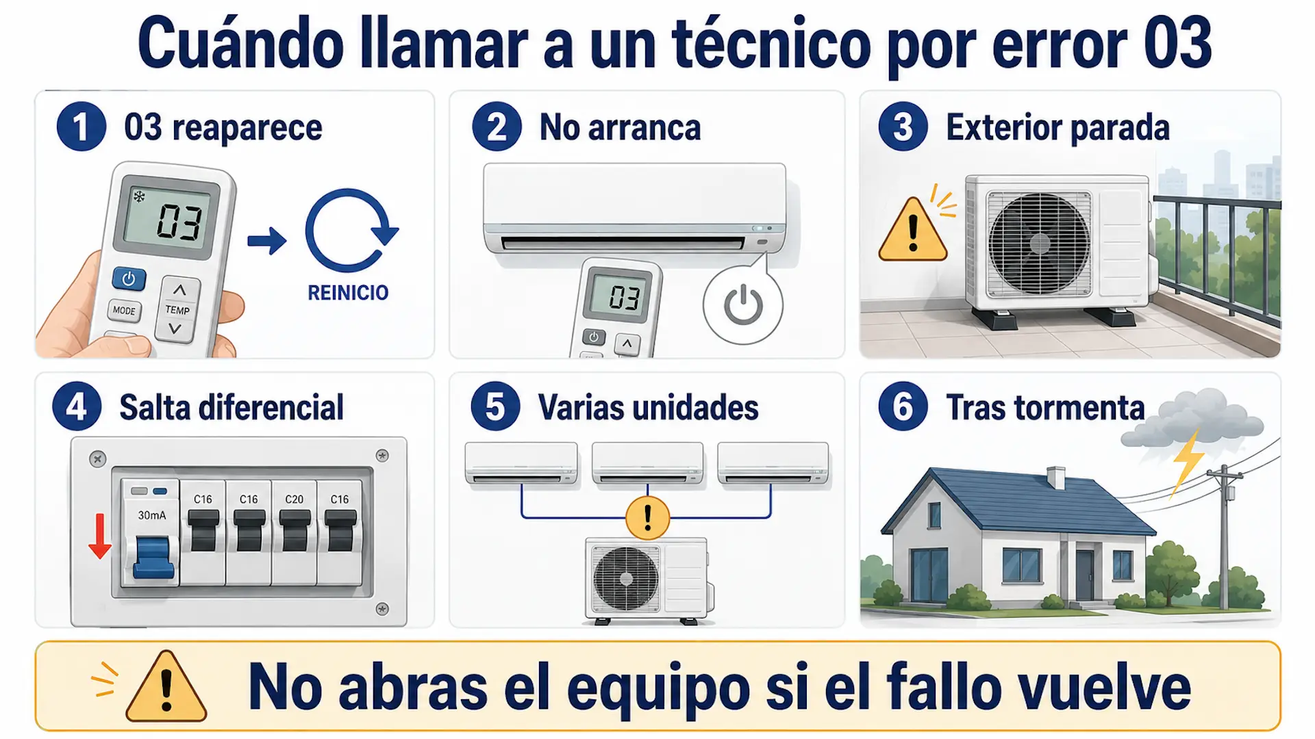 Error 03 aire acondicionado Hitachi: causas y solución Cuándo llamar a un técnico por error 03 Hitachi