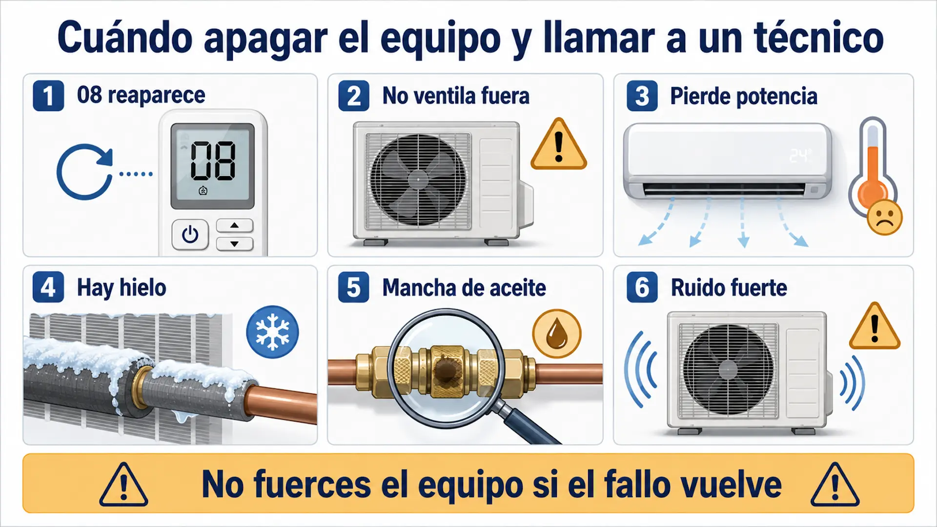 Error 08 aire acondicionado Hitachi: causas y solución Cuándo llamar a un técnico
