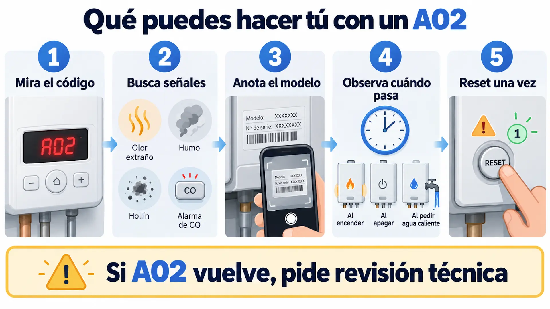 Qué puedes hacer si aparece A02 en una caldera Ferroli
