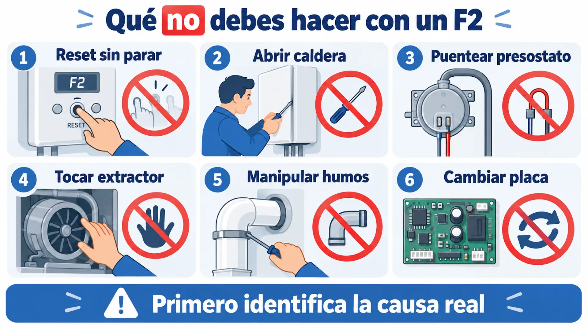 Error F2 Saunier Duval: causas y solución segura Qué no debes hacer con un F2 en una caldera Saunier Duval