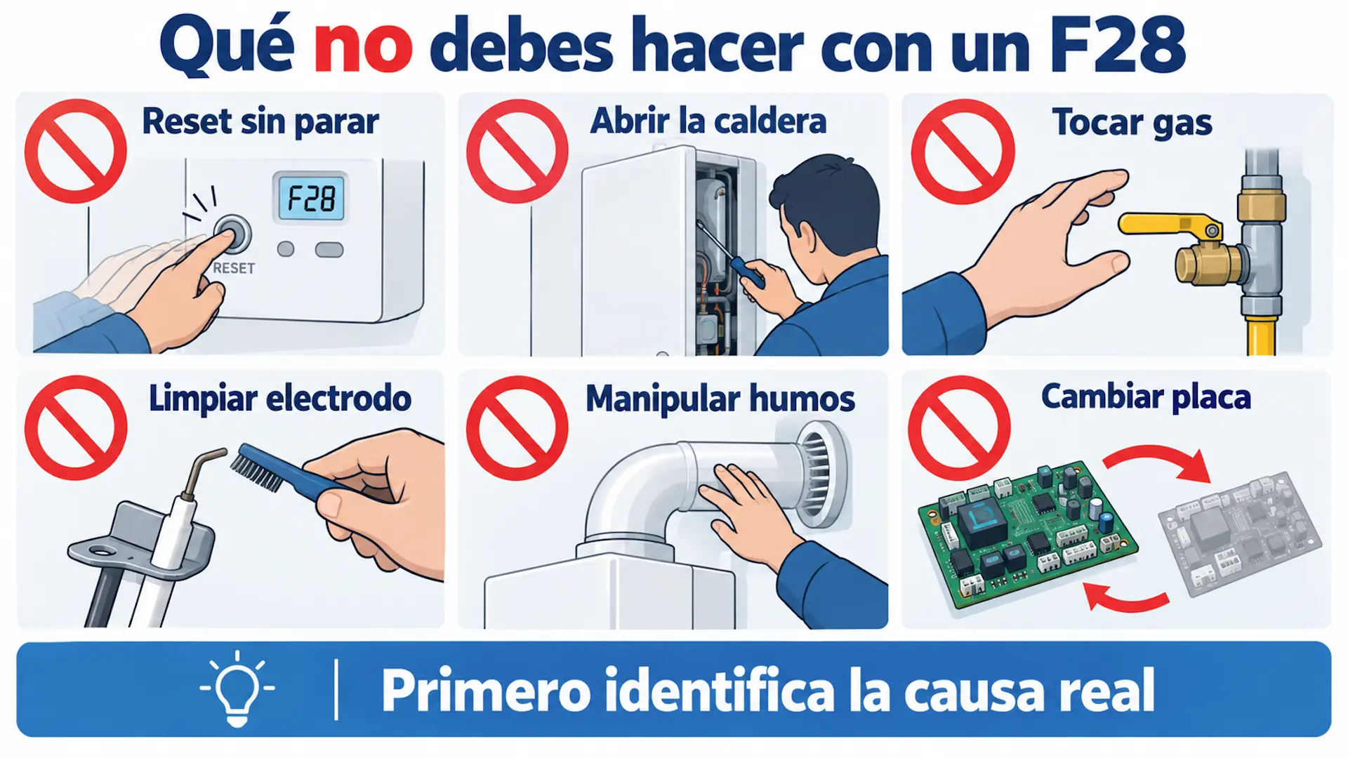 Qué no debes hacer con un F28 en una caldera Vaillant