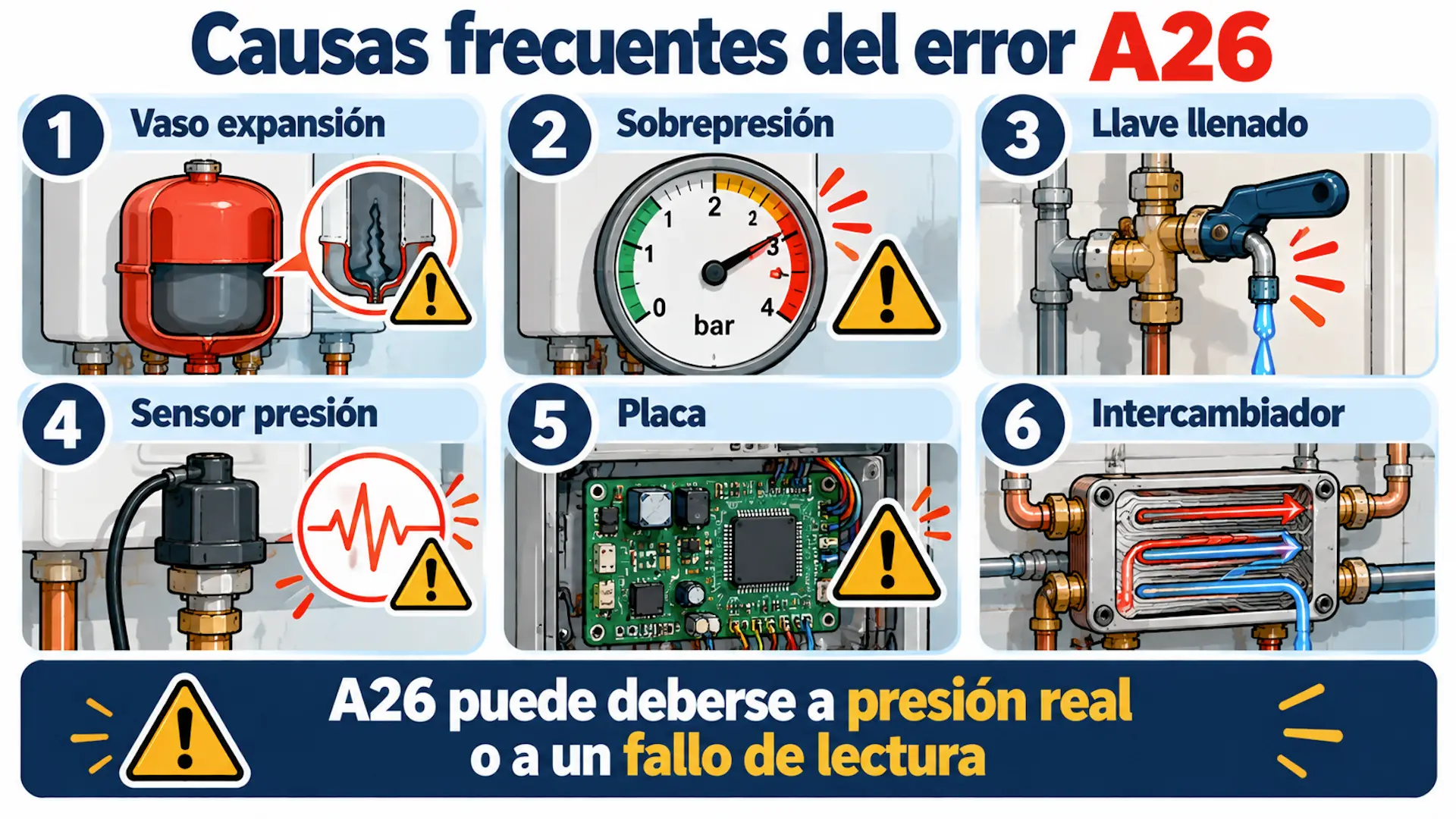 Error A26 Ferroli: qué significa y qué hacer Causas frecuentes del error A26 en una caldera Ferroli