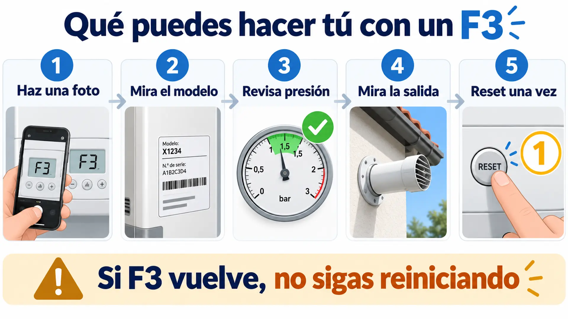 Qué puedes hacer si aparece F3 en una caldera Saunier Duval
